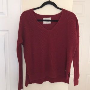 Abercrombie and Fitch Red Sweater V Neck